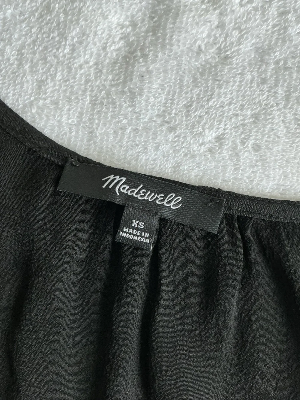 Madewell Courtyard Ruffle-Hem Top in Black Sz xs